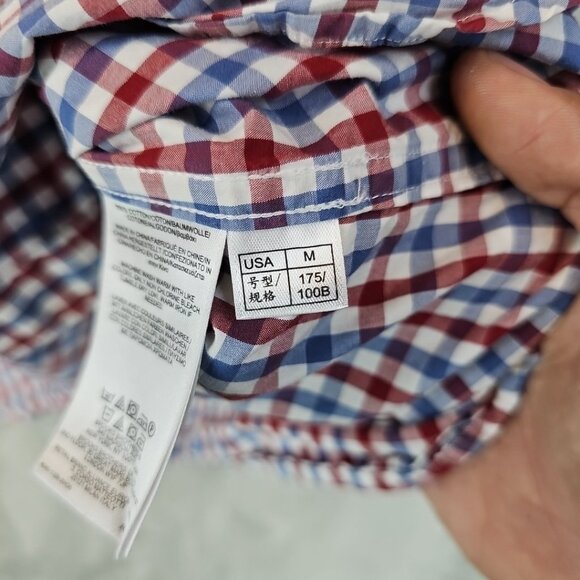 Brooks Brothers Red Fleece Shirt Mens Size M Red/Blue/White Plaid 100% Cotton - Picture 7 of 10